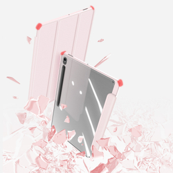 Чехол книжка розового цвета от Dux Ducis для Samsung Galaxy Tab S10 FE Plus, серия Toby Series Case, с функцией пробуждения и сна