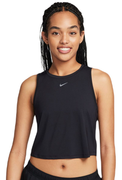 Женский топ теннисный Nike One Classic Dri-Fit Cropped Tank Top - black/black