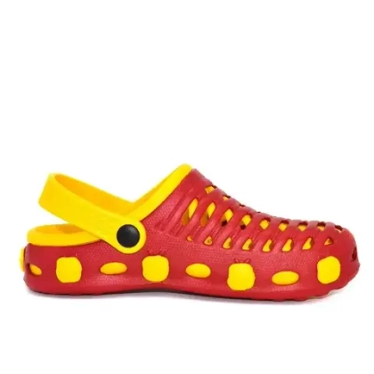 Пантолеты женские пляжные EvaShoes "Комби Слим", Красный/Желтый