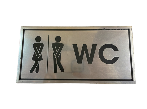 ТАБЛИЧКА ПЛАСТИКОВАЯ СЕРЕБРО WC 200ММх100ММ