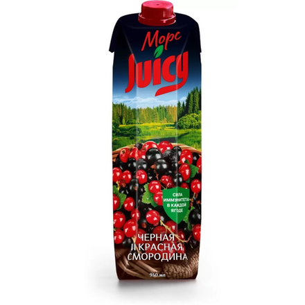 Морс Juicy Черная и красная смородина 0,95 л