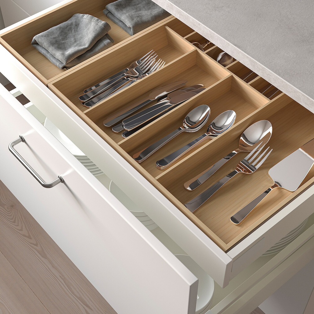IKEA UPPDATERA  (ИКЕА УППДАТЕРА)  -  Лоток для столовых приборов, светлый бамбук, 52x50 см