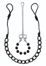 Интимные украшения с бусинами NIPPLE & CLIT JEWELRY (Цвет: черный)
