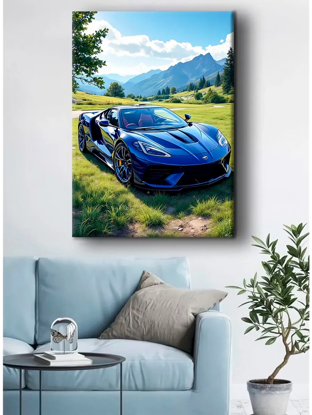 Картина Chevrolet Corvette, для интерьера 30х40см 1шт.