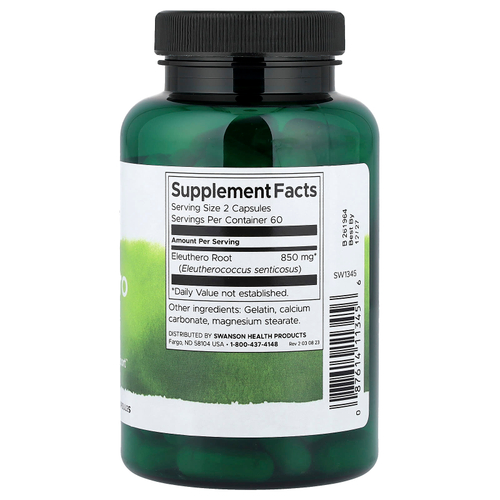 Swanson Vitamins, корень элеутерококка, 120 капсул (425 мг в 1 капсуле)