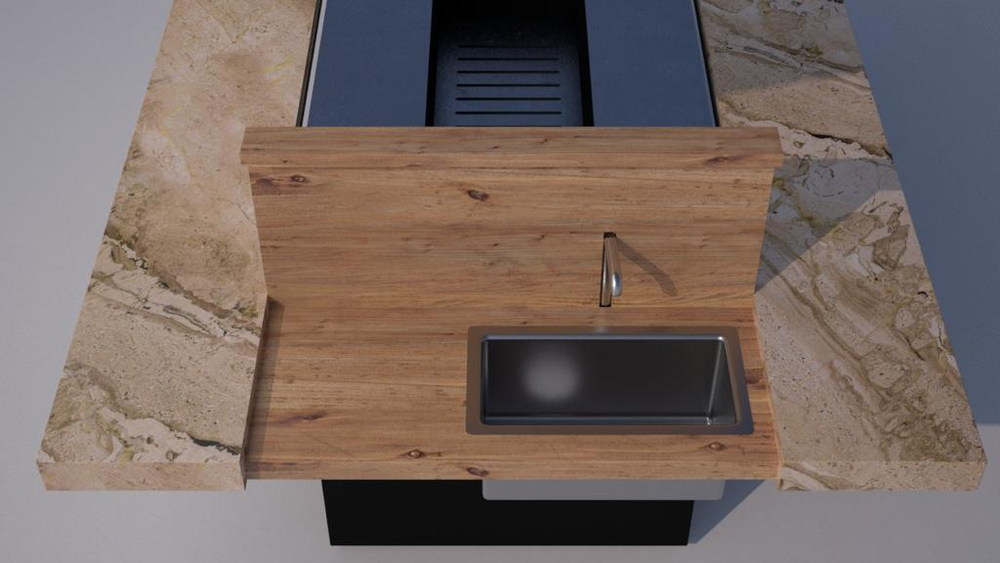 Дровяной гриль-стол Elbrus Grill Монблан PRO 1460 (столешница 2100x1400 мм)