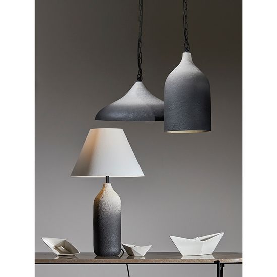 Светильник подвесной sustainable collection, D44х19 см, черный/белый
