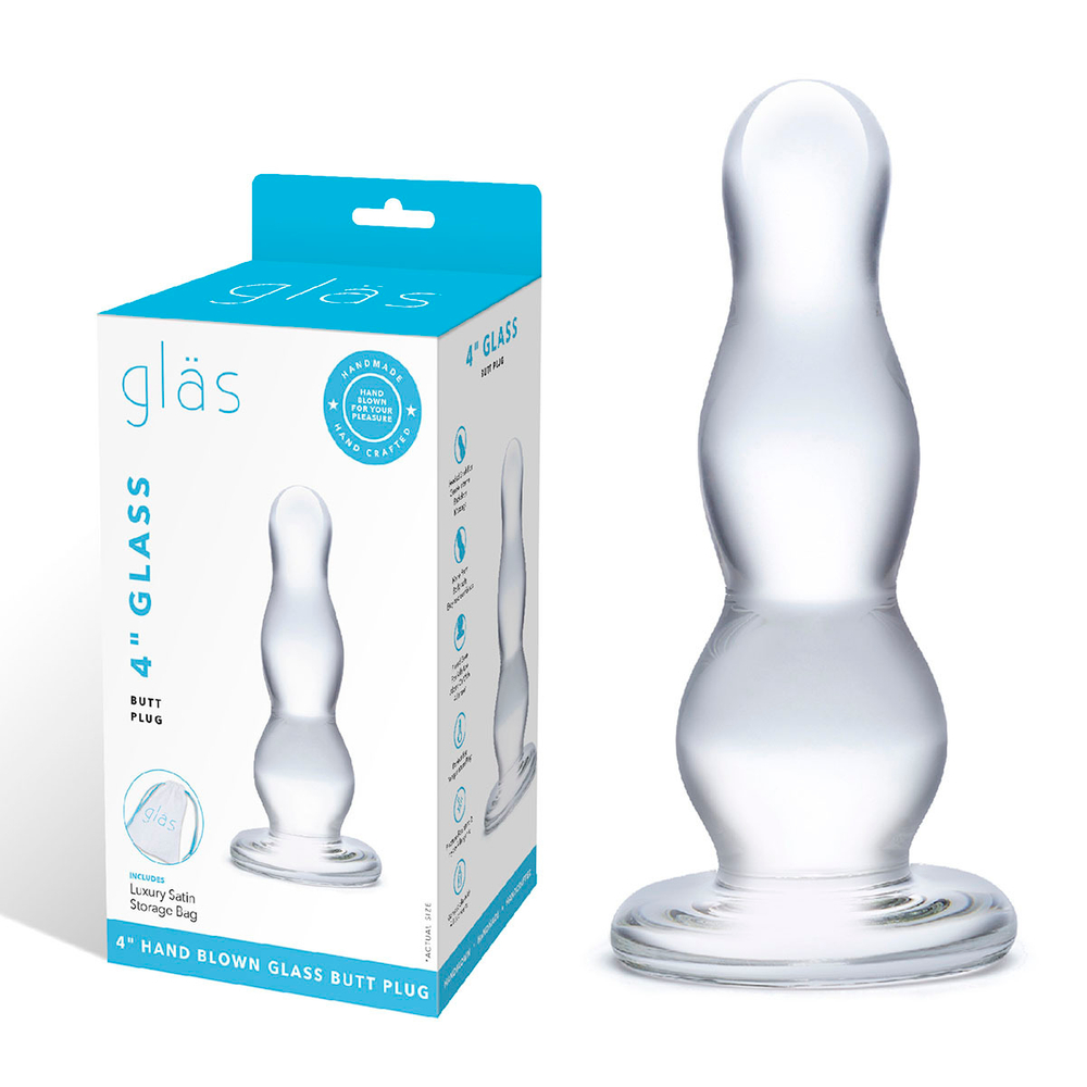 Стеклянная елочка прозрачного цвета Glass Butt Plug 4 in