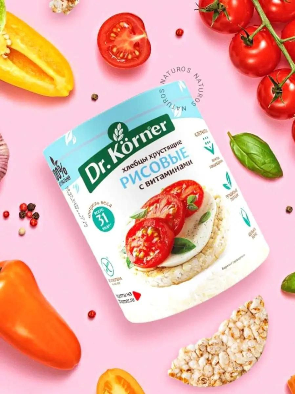 Хлебцы Dr. Korner Рисовые с витаминами, 10 шт по 100 г