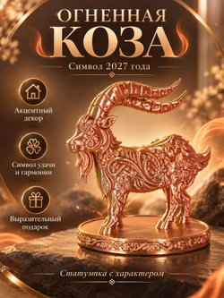 Статуэтка Огненная Коза - символ 2027 года (3D054)