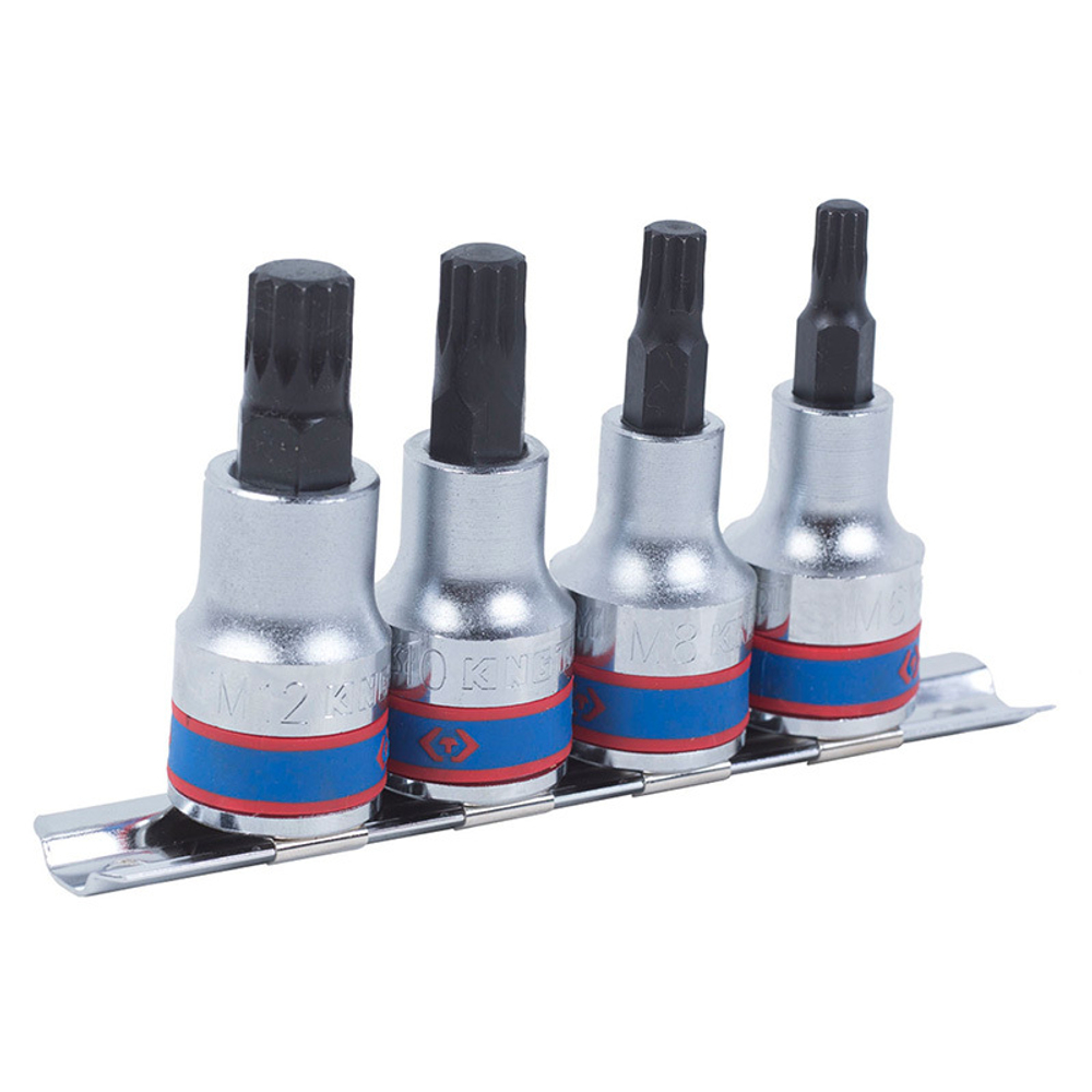 Набор торцевых насадок 1/2", SPLINE, М6-М12, 4 предмета KING TONY 4126PR