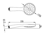 LM8094C Аксессуары Лейка душевая 1- функц., хром (320R) (к/к 50)