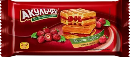 Вафли Акульчев Венские с земляникой 100г