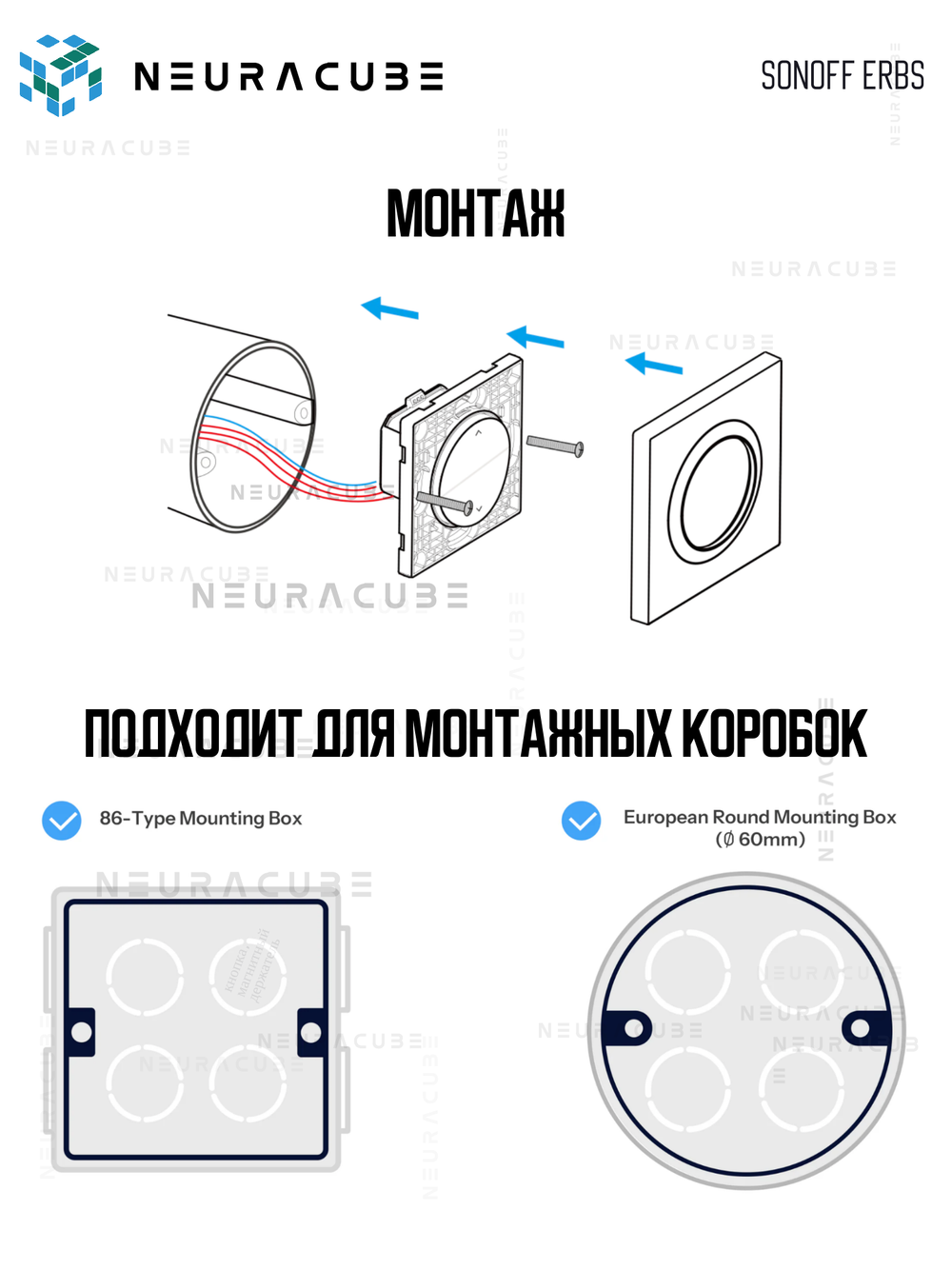 Настенный выключатель для рольставней Sonoff ERBS