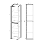 Шкаф Фине (Fine) VSC-2NF170BT подвесной, 1700*350*350, Beton,