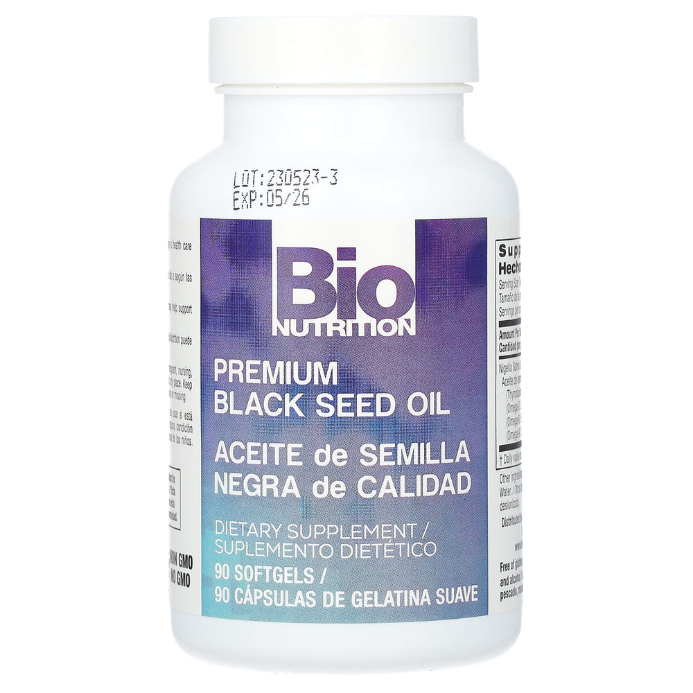 Bio Nutrition, масло черного тмина премиального качества, 90 капсул (500 мг в каждой)
