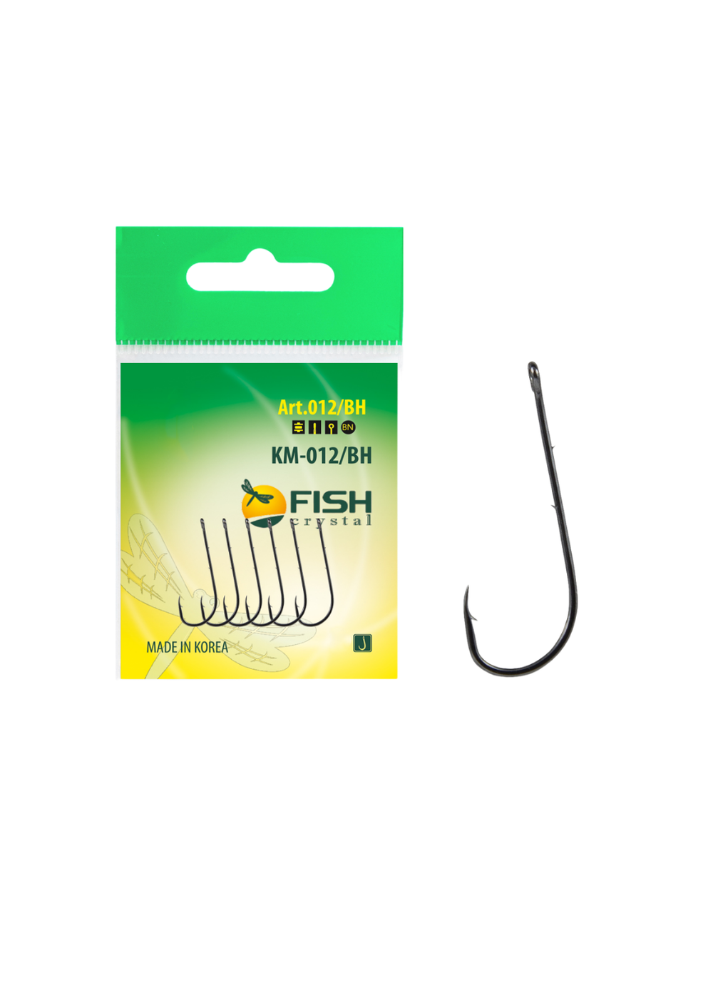 Крючок рыболовный Fish Crystal KM012 BAITHOLDER с засечкой и ушком №8 (5 упаковок)
