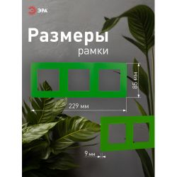 12-5003-27 ЭРА Рамка на 3 поста, Эра12, зелёный | Эра 12