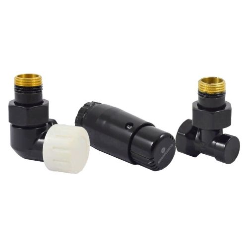 Комплект трехосевой SCHLOSSER STANDARD MINI 1/2quot; левый, Ral 9005, с термоголовкой MINI M30x1,5