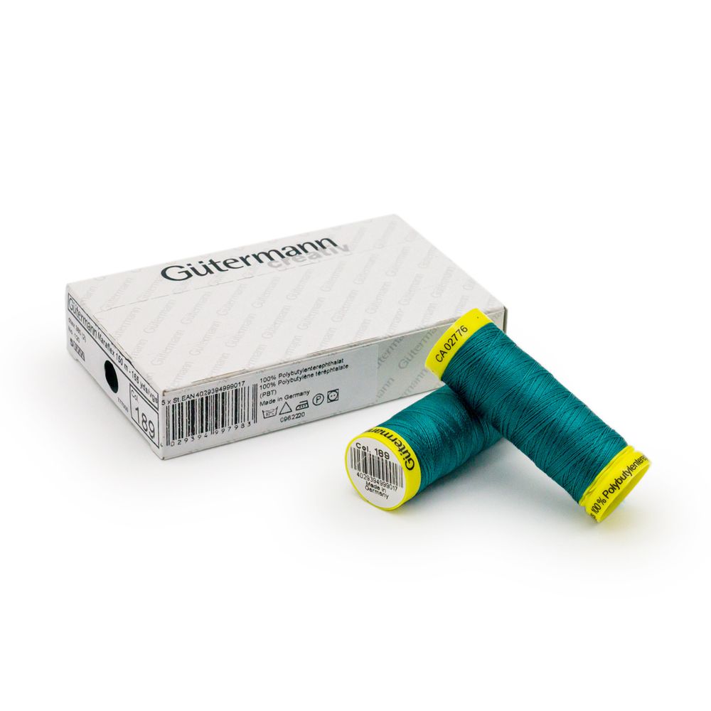 Нитки для трикотажа Gutermann Maraflex 120 (150 метров), 5 кат. | 189 зеленая бирюза