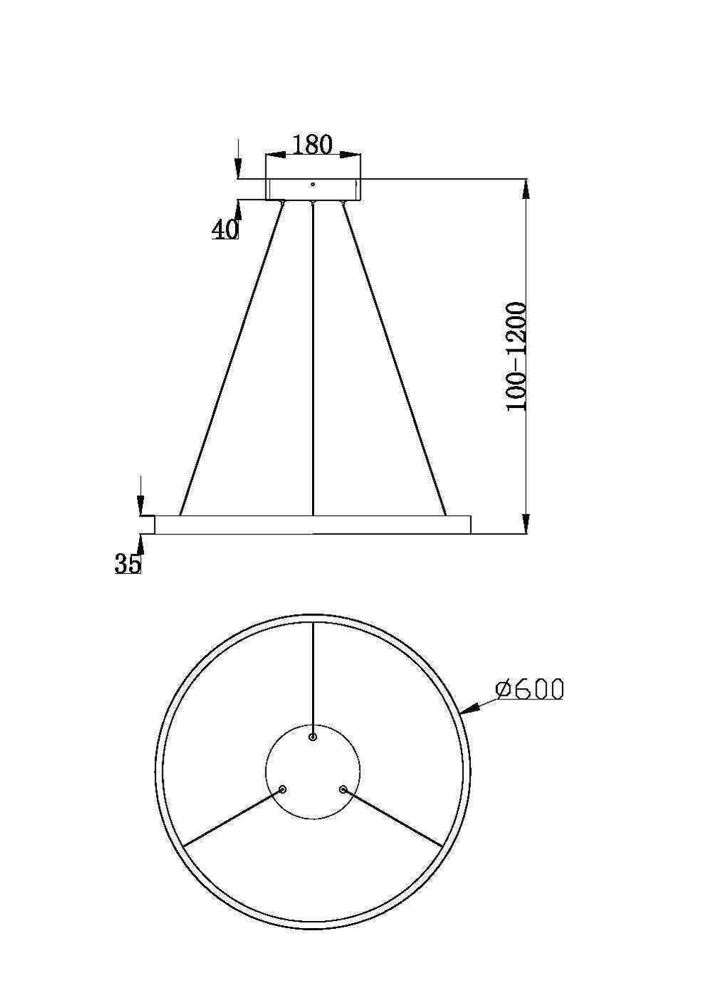 Подвесной светодиодный светильник Maytoni Rim MOD058PL-L32WK