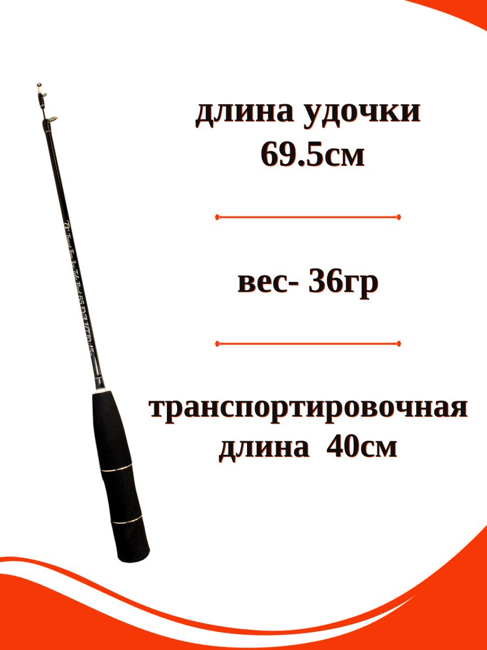 Блеснилка телескопическая для ловли форели Ice Tele Rod 65 Eva 5-7 гр