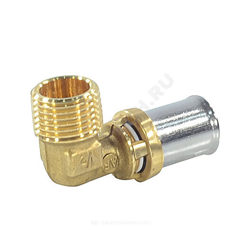 Угольник для МП/PE-X труб латунь пресс Дн 20х3/4"х90гр НР RM127 Giacomini RM127Y047