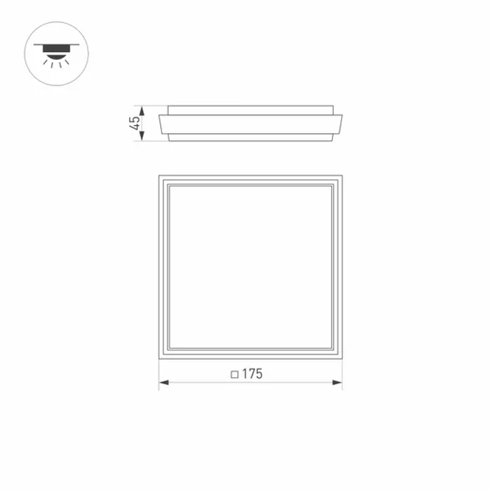 Светильник LGD-AREA-S175x175-10W Day4000 (GR, 110 deg, 230V) (Arlight, IP54 Металл, 3 года) 032426