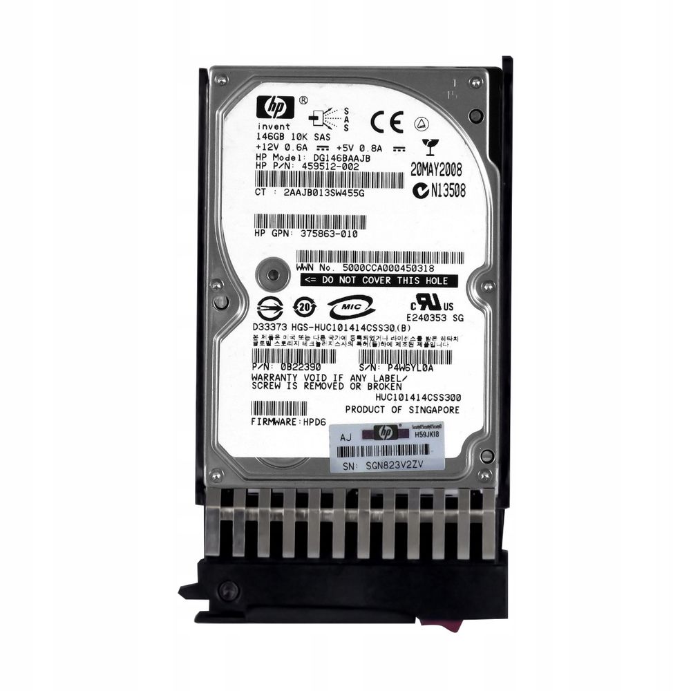 Жесткий диск HP SFF SAS 146Gb 10K 2.5" DP Hot-Plug DG146BAAJB