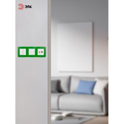 12-5003-27 ЭРА Рамка на 3 поста, Эра12, зелёный | Эра 12