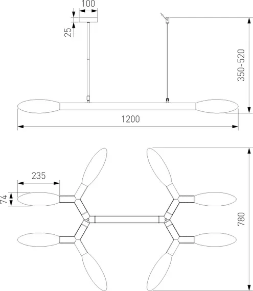 Потолочная люстра Covalent 30180 черный Eurosvet