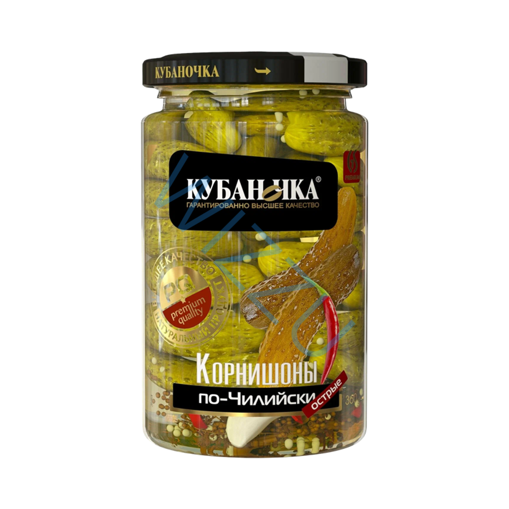 Корнишоны маринованные по-Чилийски ТМ Кубаночка ст/б 360 гр