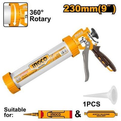 Пистолет для герметика 230 мм INGCO HCG0109 INDUSTRIAL