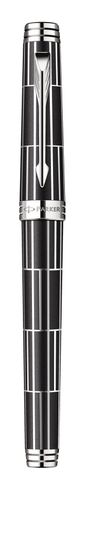 Ручка-роллер Parker Premier Luxury 2013, T560, цвет: черный и серебристый (Black СT), стержень: чернила черного цвета, 1876392