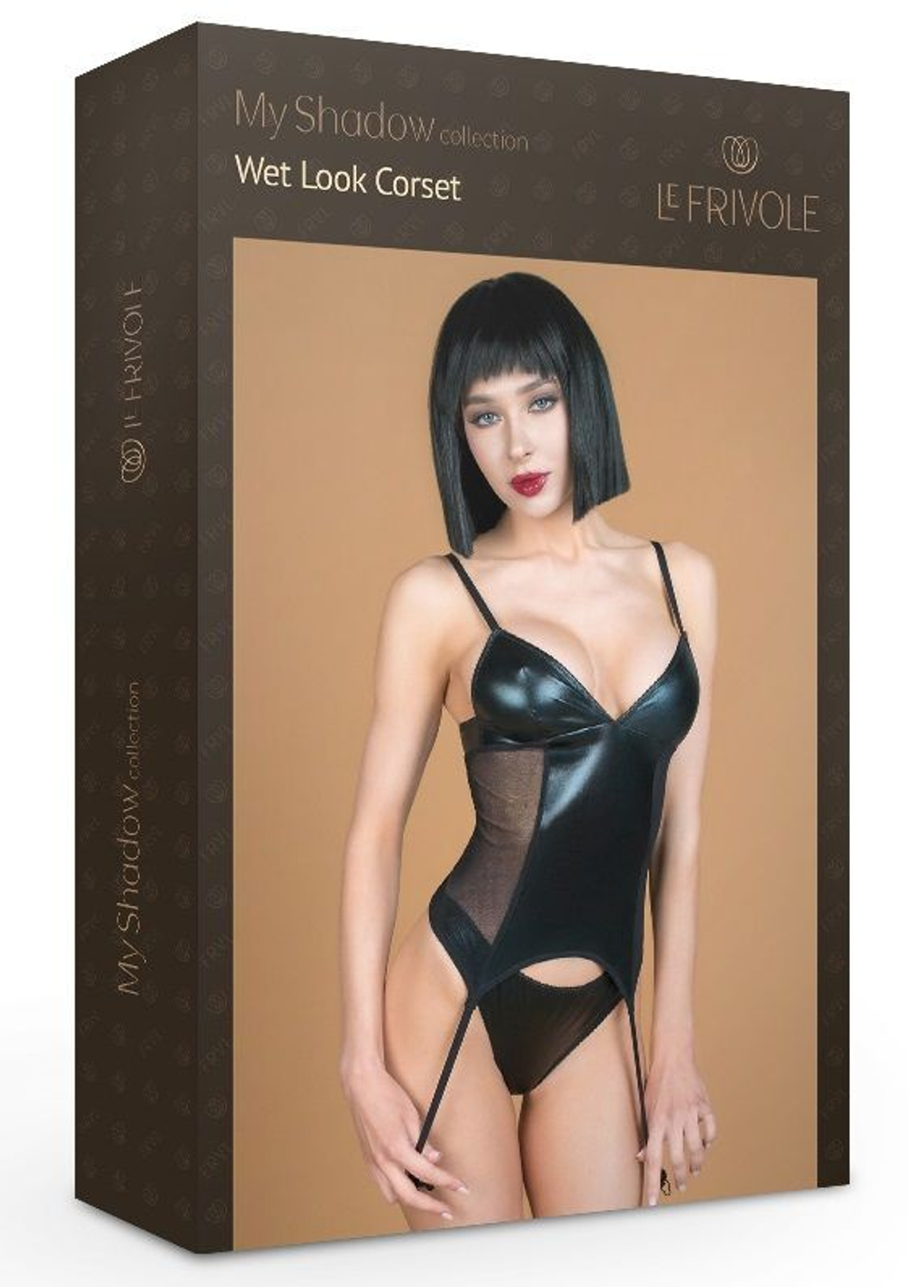Корсаж с трусиками из материала wet look (My Shadow) (S/M)