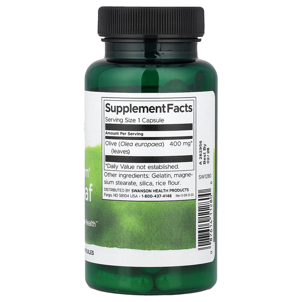 Swanson Vitamins, Full Spectrum®, листья оливкового дерева, 400 мг, 60 капсул