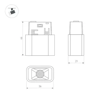 Магнитный трековый светильник 2W 4000К 046622 чёрный MAG-ORIENT-BABY-S36x21-2W Day4000 Arlight