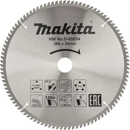 Пильный диск универсальный 260 мм Makita D-65654