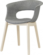 Кресло с обивкой Scab Design Natural Miss B Pop, натуральный бук, серый