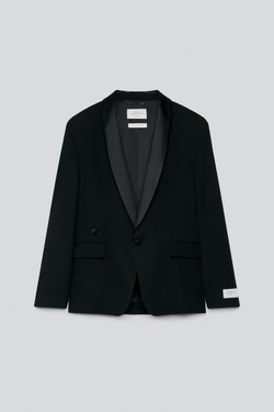 ZARA X BAISI GUADAGNINO БЛЕЙЗЕР СВОБОДНОГО КРОЯ, ЧЕРНЫЙ