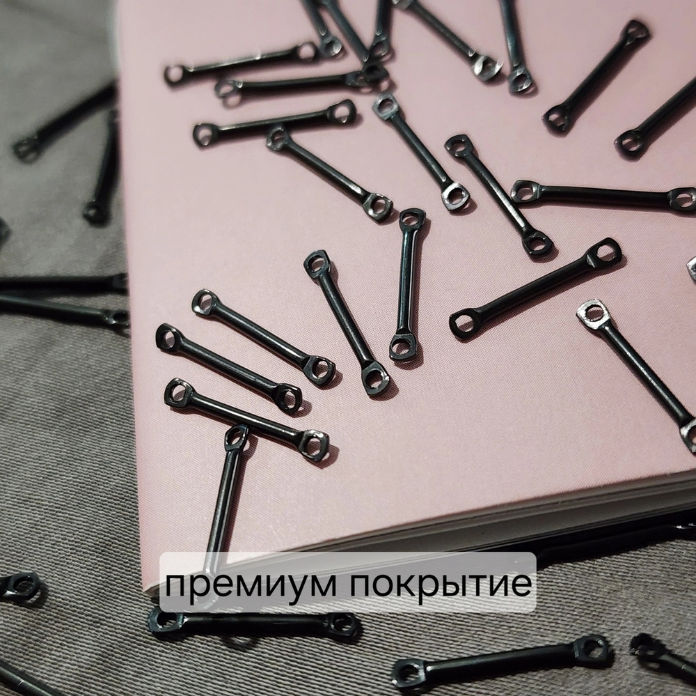 Коннектор сталь, черная премиум фурнитура, р-р 15мм, штучно