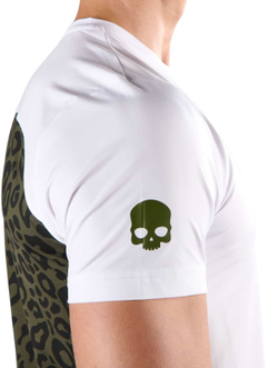 Мужская теннисная футболка Hydrogen Panther Tech - white/military green