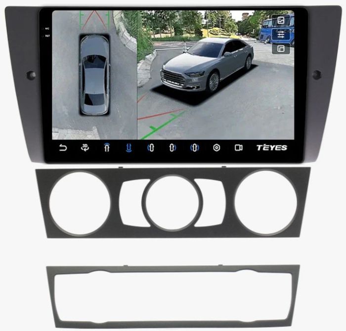Магнитола для BMW 3-серии (E90) 2005-2012 (без штатного экрана) - Teyes CC3-2K-360 на Android 10, Быстрая, 2K QLED, CarPlay, 4G SIM-слот, 4 камеры в комплекте