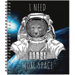 Тетрадь общая 96 листов на металлическом гребне "I need more space"