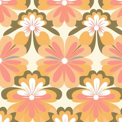 Flower Power. Ретро винтаж 70-е. Цветы. Хиппи стиль