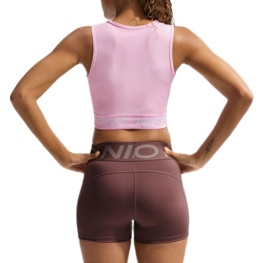Женский теннисный топ Nike Pro Dri-Fit Cropped Tank - pink foam/white