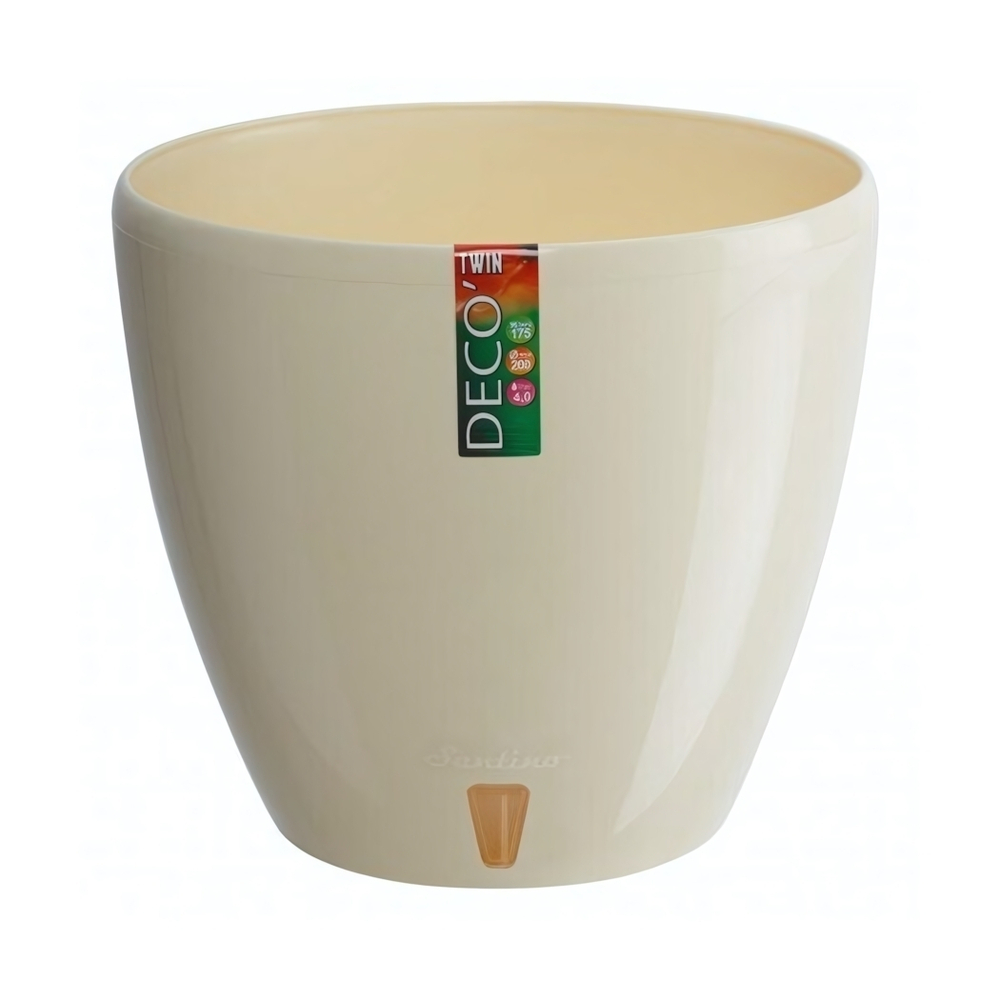 Вазон двойной с картриджем "DECO TWIN PLUS" 12.0 Л., Крем (М)*
