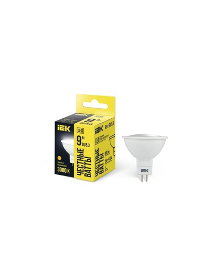 Лампа светодиодная MR16 софит 9Вт 230В 3000К GU5.3 IEK LLE-MR16-9-230-30-GU5
