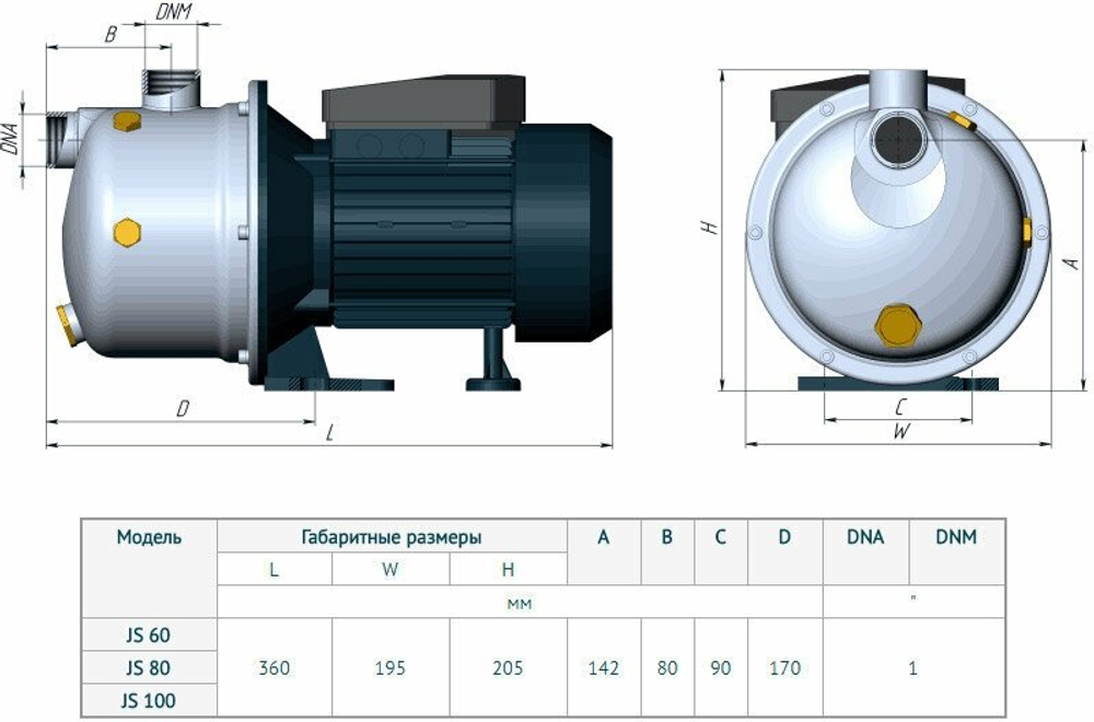 UNIPUMP Поверхностный насос JS 100