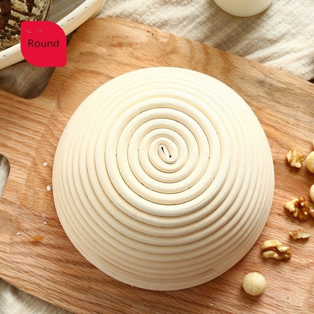 Корзинка для расстойки теста из лозы ротанга круглая 25х8.5 см